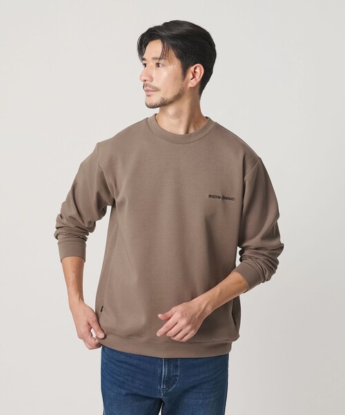 BEAUTY&YOUTH UNITED ARROWS(ビューティーアンドユースユナイテッドアローズ)の「【WEB限定 WARDROBE SMART】ダブルニット ロゴ クルーネック スウェット/セットアップ対応【抗菌・防臭】(スウェット・メンズ・その他1/ブラック/グレー/オリーブ/ネイビー・S/M/L/XL)」の3枚目の写真
