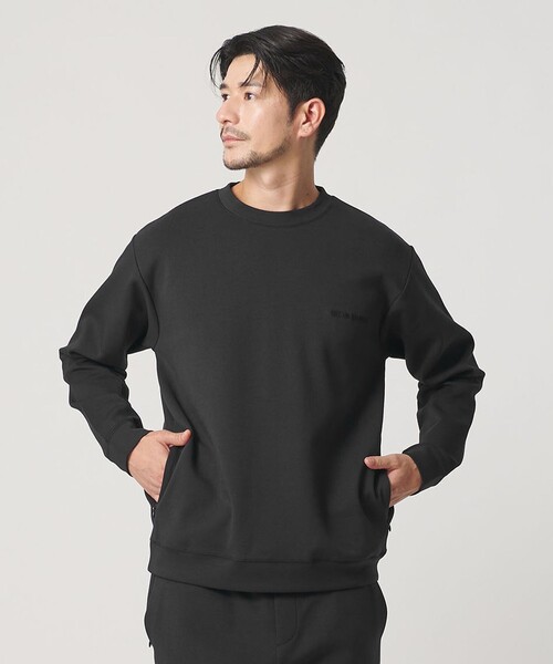 BEAUTY&YOUTH UNITED ARROWS(ビューティーアンドユースユナイテッドアローズ)の「【WEB限定 WARDROBE SMART】ダブルニット ロゴ クルーネック スウェット/セットアップ対応【抗菌・防臭】(スウェット・メンズ・その他1/ブラック/グレー/オリーブ/ネイビー・S/M/L/XL)」の1枚目の写真
