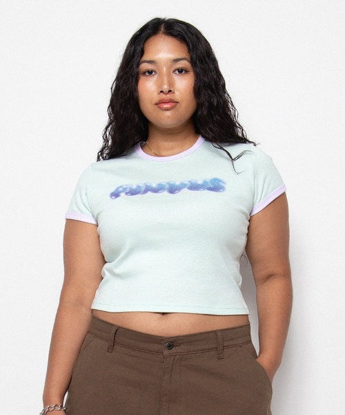 PUNYUS(プニュズ)の「【NEW SIZE】PUNYUSロゴピチリンガーTシャツ(Tシャツ/カットソー・レディース・ライトイエロー/グリーン系その他/ホワイト・4/3/2/1/5)」の2枚目の写真