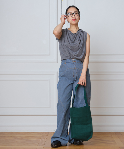 IENA LA BOUCLE(イエナラブークル)の「《撥水》KAAN カーン MIDI BUCKET トート K-BTMC-MOS/ BOU(トートバッグ・レディース・ブラウン/グリーン・FREE)」の7枚目の写真