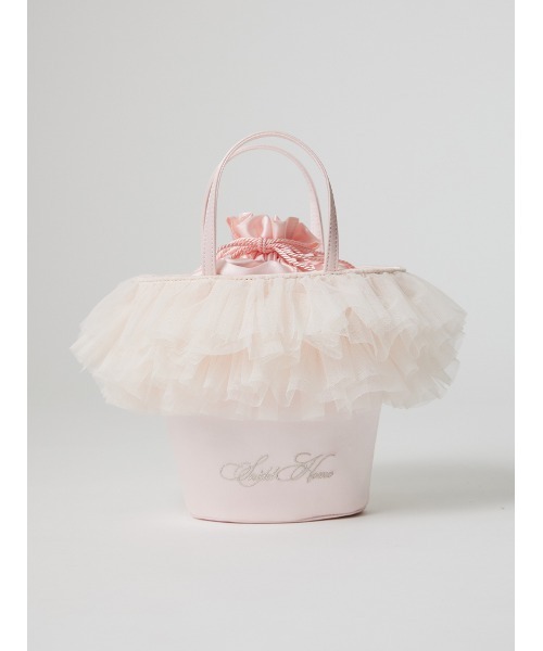 SNIDEL HOME(スナイデルホーム)の「チュールバッグ(ハンドバッグ・レディース・ブラック/ピンク・F)」の1枚目の写真