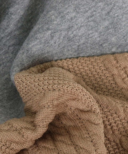 ANGENEHM（アンゲネーム）の「mpa4194-Cardboard Knit Jacquard-Blocked Hoodie プルオーバーパーカー(AG07-019acg)（パーカー・メンズ・ブラック/ミックスグレー・S/M/L）」の3枚目の写真