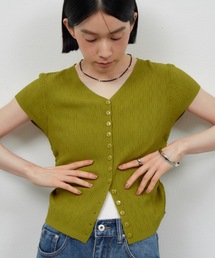 ウェーブリブボタンT