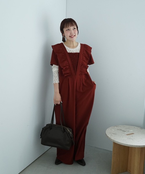 GLOBAL WORK(グローバルワーク)の「フリルオールインワン/1046306(つなぎ/オールインワン・レディース・ワインレッド/ブラック・LARGE/MEDIUM)」の22枚目の写真