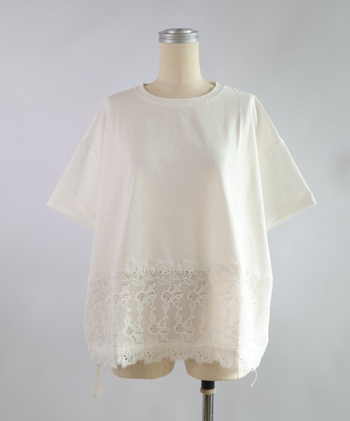 etre relie(エトレリー)の「裾レースドロストカットソー(Tシャツ/カットソー・レディース・チャコールグレー/オフホワイト/ブラック・MEDIUM)」の16枚目の写真