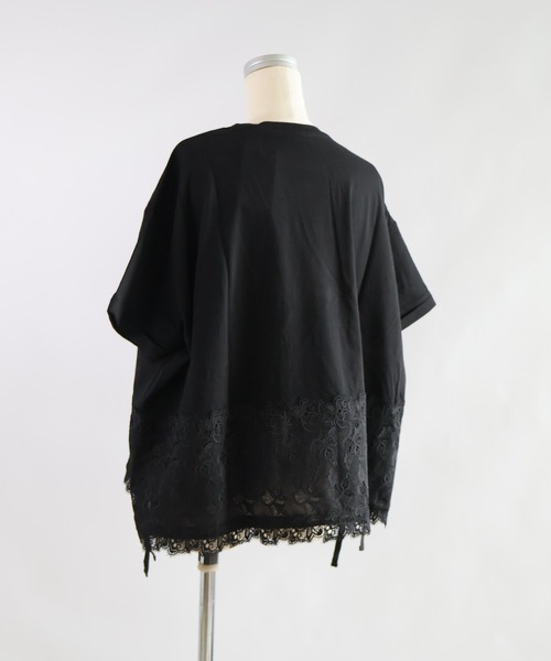 etre relie(エトレリー)の「裾レースドロストカットソー(Tシャツ/カットソー・レディース・チャコールグレー/オフホワイト/ブラック・MEDIUM)」の20枚目の写真