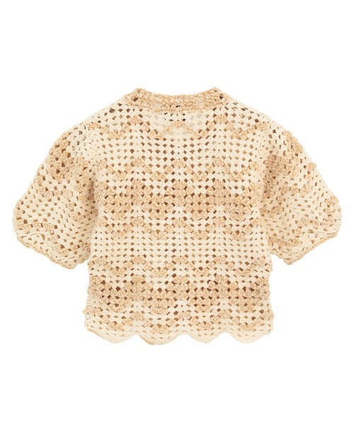 CLANE(クラネ)の「【CLANE/クラネ】MALL BORDER HAND CROCHET KNIT CARDIGAN/ハンドクロシェニットカーディガン(カーディガン/ボレロ・レディース・ブラック/ベージュ・1)」の8枚目の写真