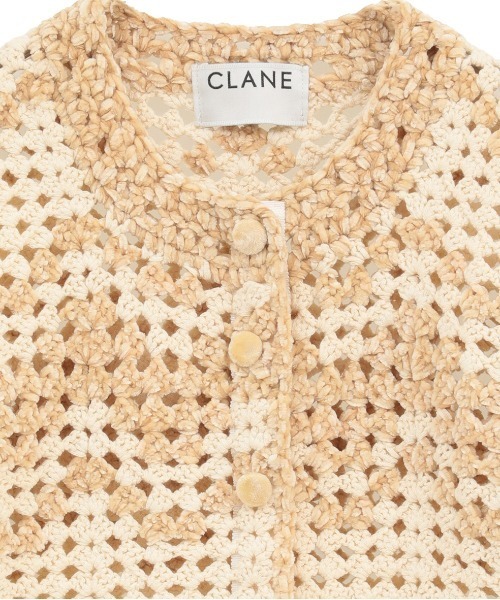 CLANE(クラネ)の「【CLANE/クラネ】MALL BORDER HAND CROCHET KNIT CARDIGAN/ハンドクロシェニットカーディガン(カーディガン/ボレロ・レディース・ブラック/ベージュ・1)」の7枚目の写真