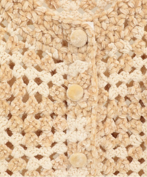 CLANE(クラネ)の「【CLANE/クラネ】MALL BORDER HAND CROCHET KNIT CARDIGAN/ハンドクロシェニットカーディガン(カーディガン/ボレロ・レディース・ブラック/ベージュ・1)」の4枚目の写真