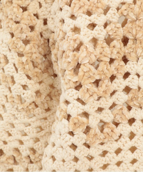 CLANE(クラネ)の「【CLANE/クラネ】MALL BORDER HAND CROCHET KNIT CARDIGAN/ハンドクロシェニットカーディガン(カーディガン/ボレロ・レディース・ブラック/ベージュ・1)」の3枚目の写真