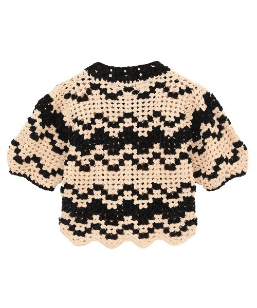 CLANE(クラネ)の「【CLANE/クラネ】MALL BORDER HAND CROCHET KNIT CARDIGAN/ハンドクロシェニットカーディガン(カーディガン/ボレロ・レディース・ブラック/ベージュ・1)」の14枚目の写真