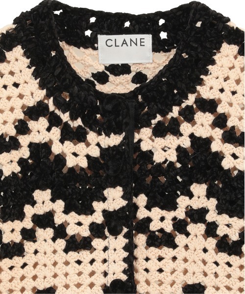 CLANE(クラネ)の「【CLANE/クラネ】MALL BORDER HAND CROCHET KNIT CARDIGAN/ハンドクロシェニットカーディガン(カーディガン/ボレロ・レディース・ブラック/ベージュ・1)」の13枚目の写真