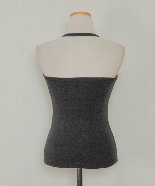 LOENNE(ロエヌ)の「Button Halter Top / ボタンホルタートップス(Tシャツ/カットソー・レディース・ブルー/アイボリー/ブラック/チャコールグレー・FREE)」の7枚目の写真