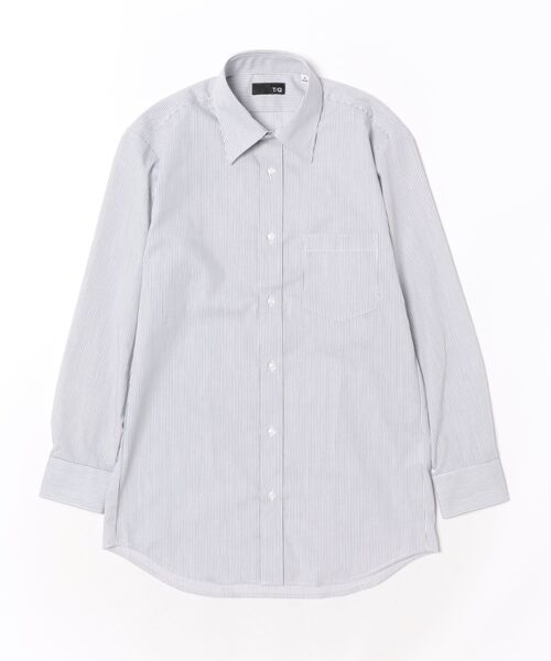 TAKA-Q(タカキュー)の「ワイシャツ メンズ 長袖 ノンアイロン レギュラーカラー ビジネス ドレス 綿混 NEWスタンダードフィット(ビジネスシャツ・メンズ・ホワイト×ブラック・首回り43cm-裄丈82cm/首回り45cm-裄丈86cm/首回り43cm-裄丈86cm/首回り39cm-裄丈80cm/首回り39cm-裄丈84cm)」の2枚目の写真