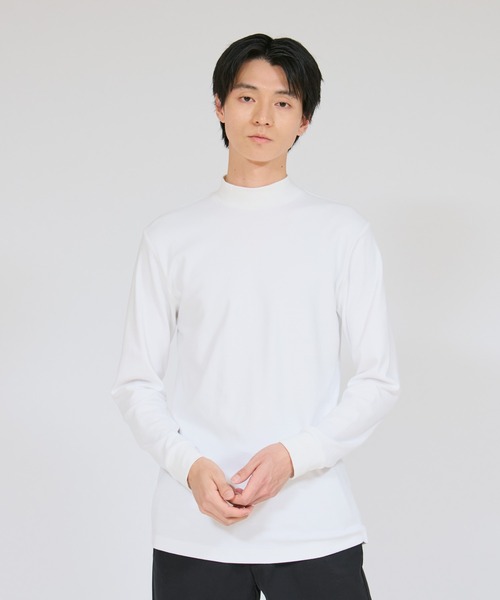 HANES(ヘインズ)の「【Hanes/ヘインズ】メンズ スエードニット タートルネックロングスリーブ(Tシャツ/カットソー・メンズ・ホワイト/ブラック・X-LARGE/LARGE/MEDIUM)」の1枚目の写真