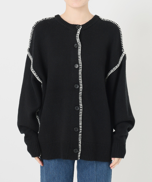 B.C STOCK(ベーセーストック)の「ウォッシャブル / ブランケットステッチ2WAYニット(ニット/セーター・レディース・サックスブルー/ブラック/ホワイト・FREE)」の6枚目の写真