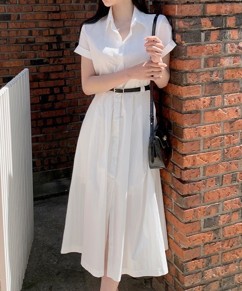 FLINEA(フリネア)の「シングルブレストウエスト絞りシャツワンピース(シャツワンピース・レディース・ホワイト・FREE)」の9枚目の写真