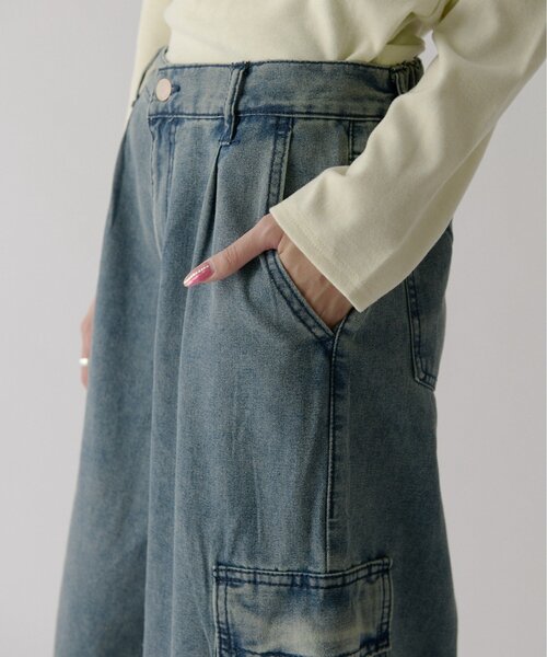 goocy(グーシー)の「デニムカーゴパンツ(デニムパンツ・レディース・ブルー/ブラック/ネイビー・MEDIUM/SMALL)」の17枚目の写真
