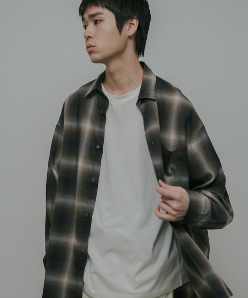 URBAN RESEARCH DOORS（アーバンリサーチドアーズ）の「T/R Hombre Plaid Shirts（シャツ/ブラウス・メンズ・グレー/ブラウン・LARGE/MEDIUM）」の2枚目の写真