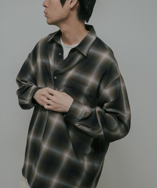 URBAN RESEARCH DOORS（アーバンリサーチドアーズ）の「T/R Hombre Plaid Shirts（シャツ/ブラウス・メンズ・グレー/ブラウン・LARGE/MEDIUM）」の12枚目の写真
