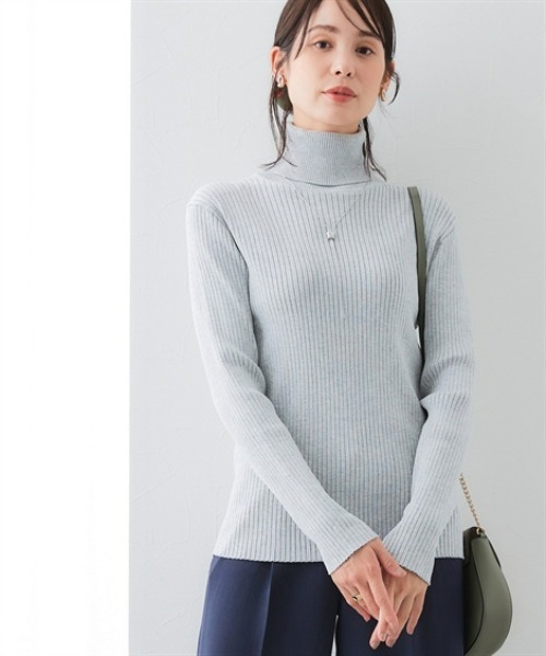 7days Life Styling（セブンデイズライフスタイリング）の「【静電気防止/UVカット】毛玉になりにくい　リブタートルネックニット（ニット/セーター・レディース・レッド系/杢グレー/ベージュ/ブラック/ロイヤルブルー・M/L/LL/S）」の8枚目の写真