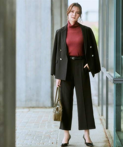 7days Life Styling（セブンデイズライフスタイリング）の「【静電気防止/UVカット】毛玉になりにくい　リブタートルネックニット（ニット/セーター・レディース・レッド系/杢グレー/ベージュ/ブラック/ロイヤルブルー・M/L/LL/S）」の21枚目の写真