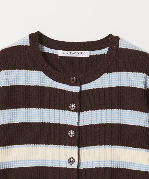 BEAUTY&YOUTH UNITED ARROWS(ビューティーアンドユースユナイテッドアローズ)の「【WEB限定 Wardrobe DAILY MINIMAL】ボーダー ペプラムニットカーディガン(カーディガン/ボレロ・レディース・ナチュラル/ブラック/ダークブラウン・FREE)」の20枚目の写真