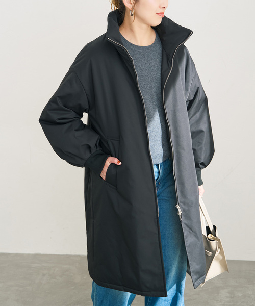 Spick & Span(スピックアンドスパン)の「撥水ツイルパデッドパフスリーブコート(その他アウター・レディース・ベージュ/ブラック・38/36)」の7枚目の写真