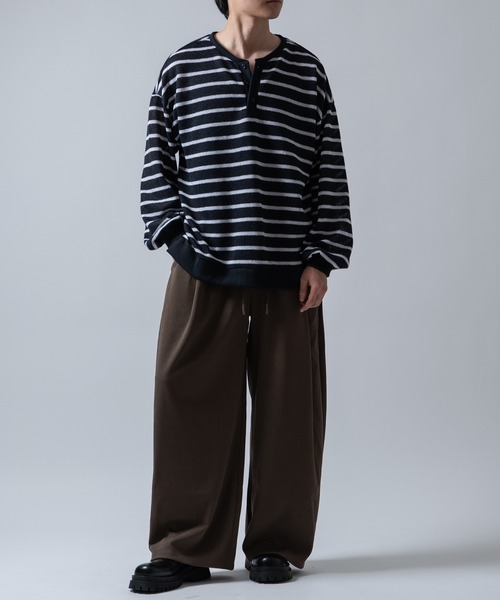 Crownor(クラウノアー)の「イージーワイドスラックスパンツ(スラックス・メンズ・アイボリー/ブラック/ブラウン・MEDIUM)」の15枚目の写真