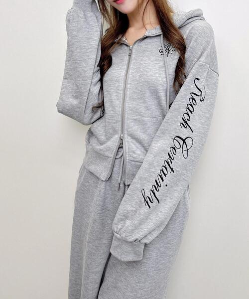 INGNI(イング)の「ラメスウェット刺繍パーカー(パーカー・レディース・グレー/ライトピンク/ブラック・M)」の21枚目の写真