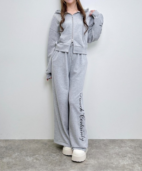INGNI(イング)の「ラメスウェット刺繍パーカー(パーカー・レディース・グレー/ライトピンク/ブラック・M)」の11枚目の写真