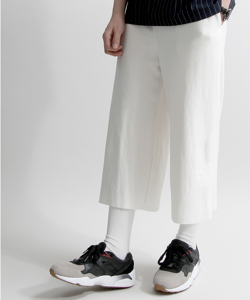 WEGO（ウィゴー）の「WEGO/裏毛ガウチョパンツ（スウェットパンツ・メンズ・ホワイト/ブラック/杢グレー・LARGE/MEDIUM）」の2枚目の写真