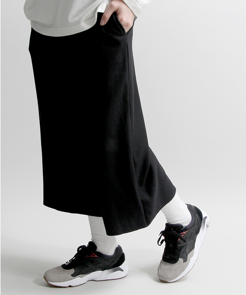 WEGO（ウィゴー）の「WEGO/裏毛ガウチョパンツ（スウェットパンツ・メンズ・ホワイト/ブラック/杢グレー・LARGE/MEDIUM）」の3枚目の写真