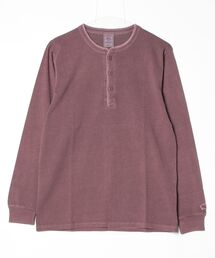 【JEMORGAN/ジェーイーモーガン】 16/-OE天竺 ピグメント ヘンリーネック ロングスリーブTシャツ / ヴィンテージ加工