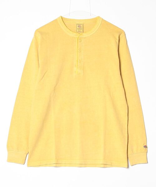 ALWAYS GOOD TIME(オルウェイズグッドタイム)の「【JEMORGAN/ジェーイーモーガン】 16/-OE天竺 ピグメント ヘンリーネック ロングスリーブTシャツ / ヴィンテージ加工(Tシャツ/カットソー・メンズ・ブラック/バーガンディー/イエロー/ダークブルー/オリーブ/ブラウン/オフホワイト・XL/M/L/S)」の6枚目の写真