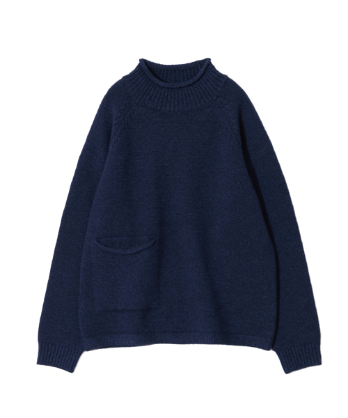 HORLISUN(ホーリーサン)の「フィヨルド ロールネック ポケットニット メランジ ネイビー(ニット/セーター・メンズ・その他・MEDIUM/LARGE)」の1枚目の写真