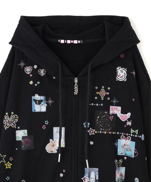 L.H.P(エルエイチピー)の「CFIERCE/フィアス/STICKER BUNNY HOODIE(パーカー・レディース・ブラック/ホワイト・M/S)」の4枚目の写真