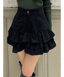 レースレイヤードフレアミニスカート