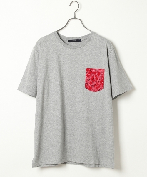 RAGEBLUE（レイジブルー）の「バンダナキリカエTシャツ/730107（Tシャツ/カットソー・メンズ・その他13/ホワイト/オフホワイト/グレー・LARGE/MEDIUM）」の4枚目の写真