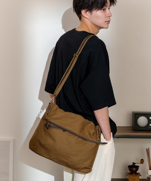 DEVICE（デバイス）の「DEVICE デバイス キャンバス 2WAY 斜めがけ ショルダーバッグ サコッシュバッグ（ショルダーバッグ・メンズ・ブラック/カーキ/ブラウン/ベージュ/ブラウン系その他/ブラック系その他/ブルー系その他/グレー系その他/グリーン系その他・FREE）」の7枚目の写真