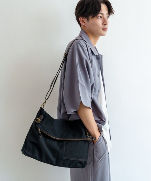 DEVICE（デバイス）の「DEVICE デバイス キャンバス 2WAY 斜めがけ ショルダーバッグ サコッシュバッグ（ショルダーバッグ・メンズ・ブラック/カーキ/ブラウン/ベージュ/ブラウン系その他/ブラック系その他/ブルー系その他/グレー系その他/グリーン系その他・FREE）」の16枚目の写真