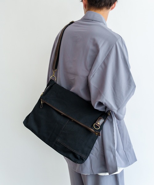 DEVICE（デバイス）の「DEVICE デバイス キャンバス 2WAY 斜めがけ ショルダーバッグ サコッシュバッグ（ショルダーバッグ・メンズ・ブラック/カーキ/ブラウン/ベージュ/ブラウン系その他/ブラック系その他/ブルー系その他/グレー系その他/グリーン系その他・FREE）」の14枚目の写真
