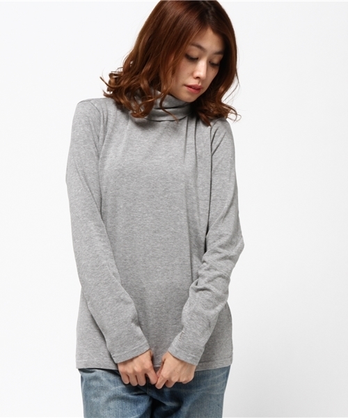 HYSTERIC GLAMOUR(ヒステリックグラマー)の「H WOMAN LOGO刺繍 タートルネックT-SH(Tシャツ/カットソー・レディース・ホワイト/トップグレー/ブラック・FREE)」の9枚目の写真