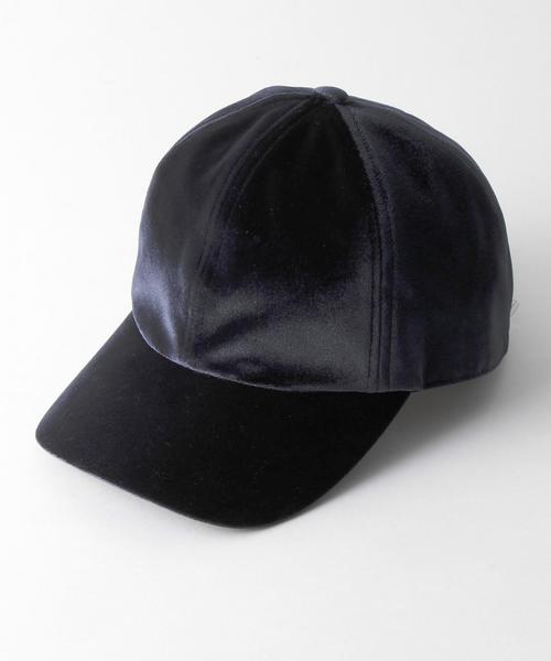 La Maison de Lyllis（メゾンドリリス）の「La Maison de lyllis（ラ メゾン ド リリス） 別注 VELVET CAP◆（キャップ・レディース・ブラック/ベージュ/ピンク/ネイビー・FREE）」の3枚目の写真