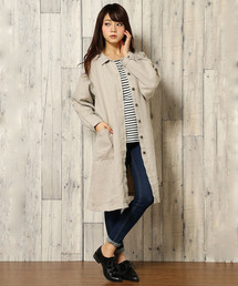 LBC | 平織りリネンステンカラーコート               (ステンカラーコート)