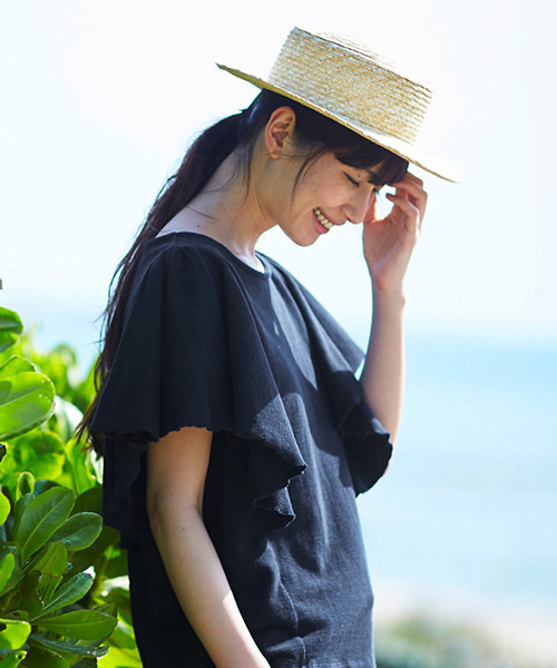 Sunny clouds（サニークラウズ）の「サニークラウズ　ｆｅａｔ．田中帽子　ｋａｚｕｍｉと田中さんで作ったカンカン帽（ハット・レディース・ベージュ・ONE SIZE）」の3枚目の写真