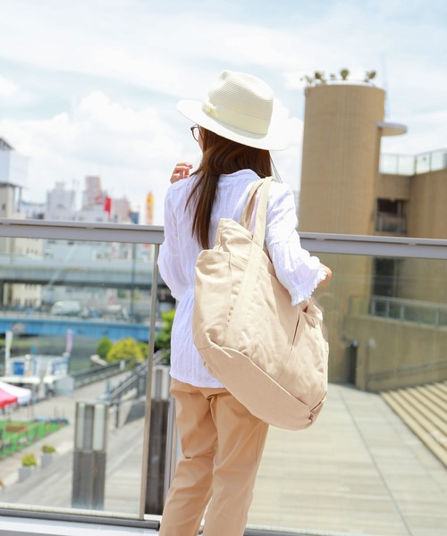 Fashion Letter（ファッションレター）の「キャンバストートバッグ マザーズバッグ（トートバッグ・レディース・ネイビー/ブラック/カーキ/ピンク/オフホワイト/グレー/ライトピンク/ライトイエロー/ライトブルー/アイボリー・FREE）」の20枚目の写真