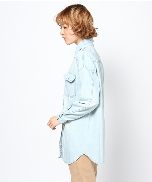 goocy（グースィー）の「デニムSH（シャツ/ブラウス・レディース・ダークブルー・FREE）」の2枚目の写真