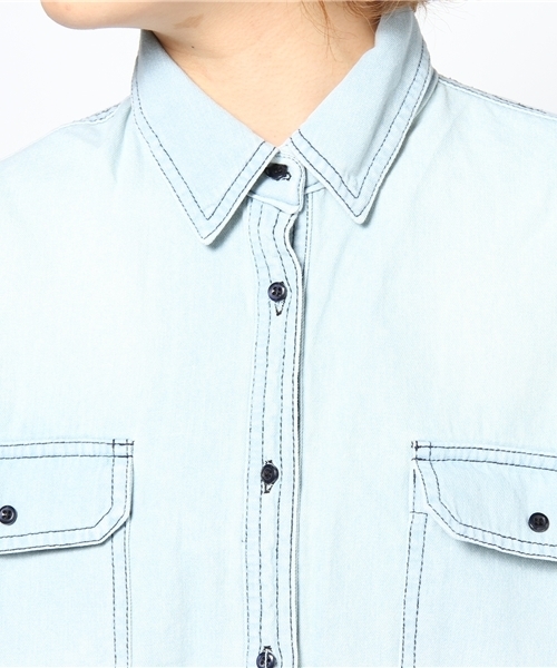 goocy（グースィー）の「デニムSH（シャツ/ブラウス・レディース・ダークブルー・FREE）」の4枚目の写真