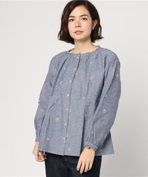 Samansa Mos2 | ランダム花刺繍ブラウス(シャツ/ブラウス)